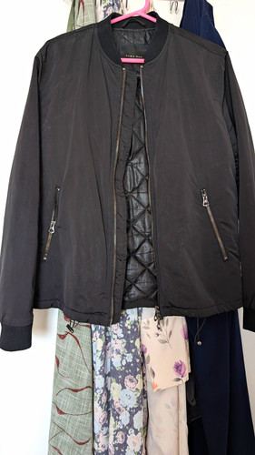 Zara men black bomber - black,