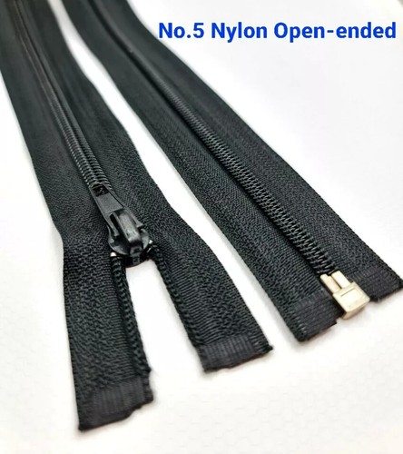 Black nylon zips no5 - nylon,