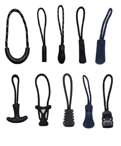 Black replacement zip puller - black,