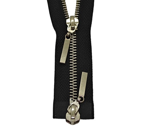Black way zip metal - metal, silver