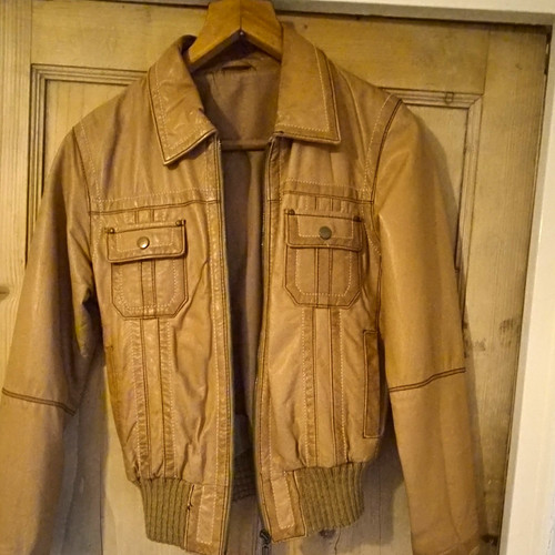Women brown leather - leather, bomber