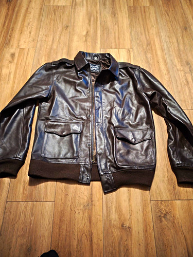 Men brown leather bomber - brown,