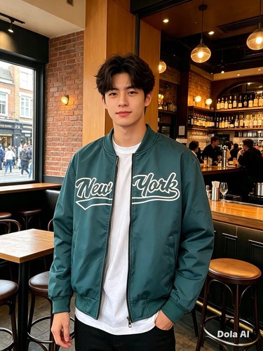 Men green bomber - green, varsity