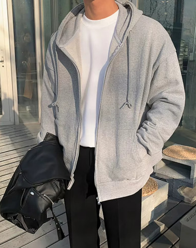 High street hoodie men solid - high,