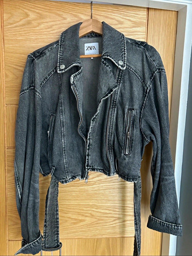 Zara grey denim cropped - zara,