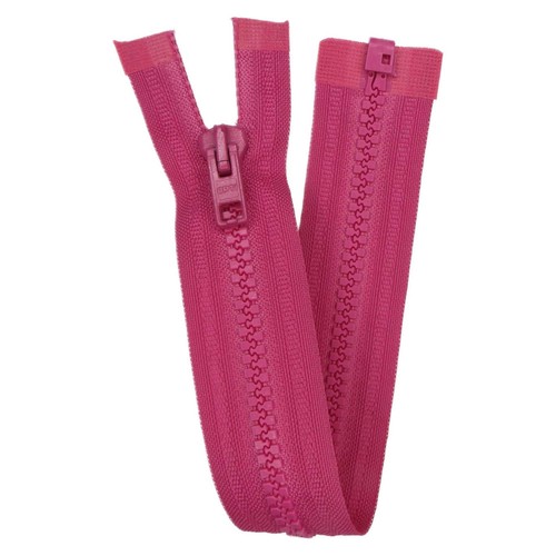 Open end zip chunky cerise - open,