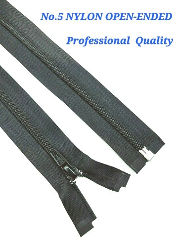 Black nylon zips medium - black, no.5