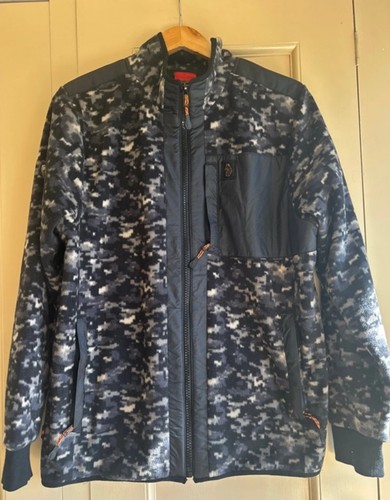 Grey black camo fleece - black,