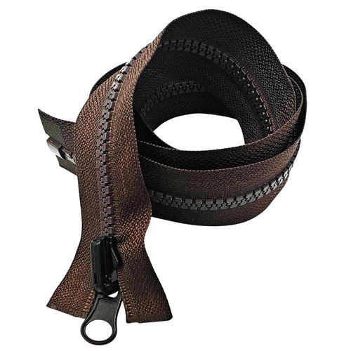 Brown reversible chunky zipper - chunky,