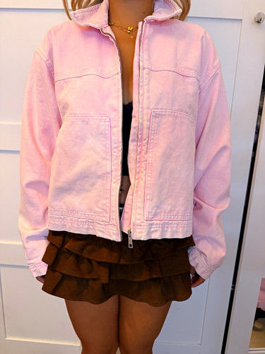 Women pink denim zip - women’s,