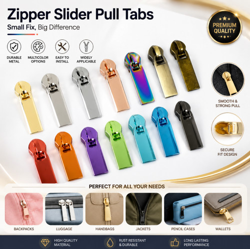Pcs metal zipper puller zip - 10,