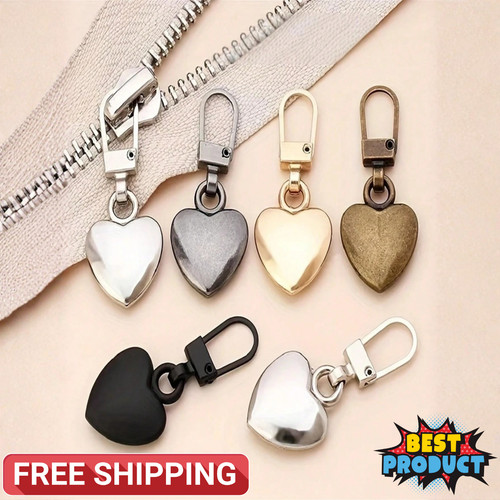 10pcs heart zipper - zipper, pull