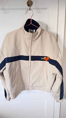Beige navy full zip canvas - full,