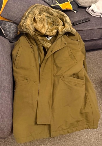 Men green hooded parka - hooded,