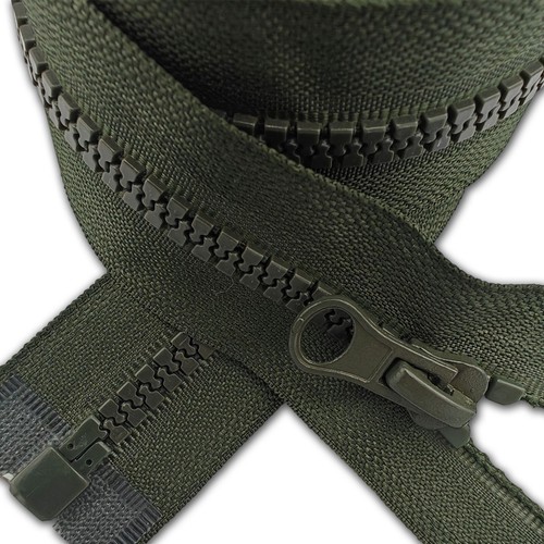 Dark olive chunky zip open - chunky,