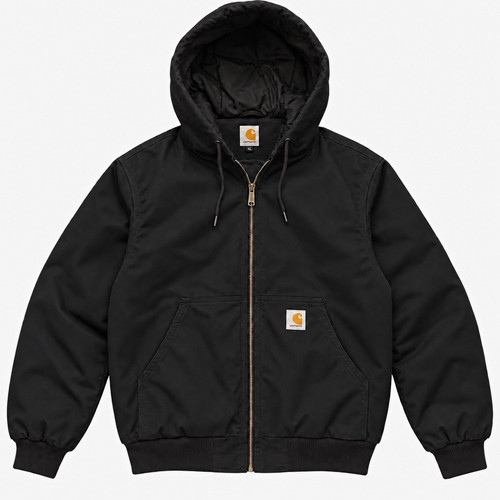 Carhartt black hooded full zip - hooded, full-zip